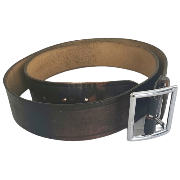 Dutyman Brown Distressed Leather Belt Size 44 - Picture 2 of 6